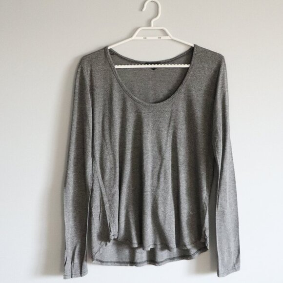 Wilfred Free Women's Grey Small Scoop Neck Stretch Casual Long Sleeve T-Shirt - Picture 1 of 9